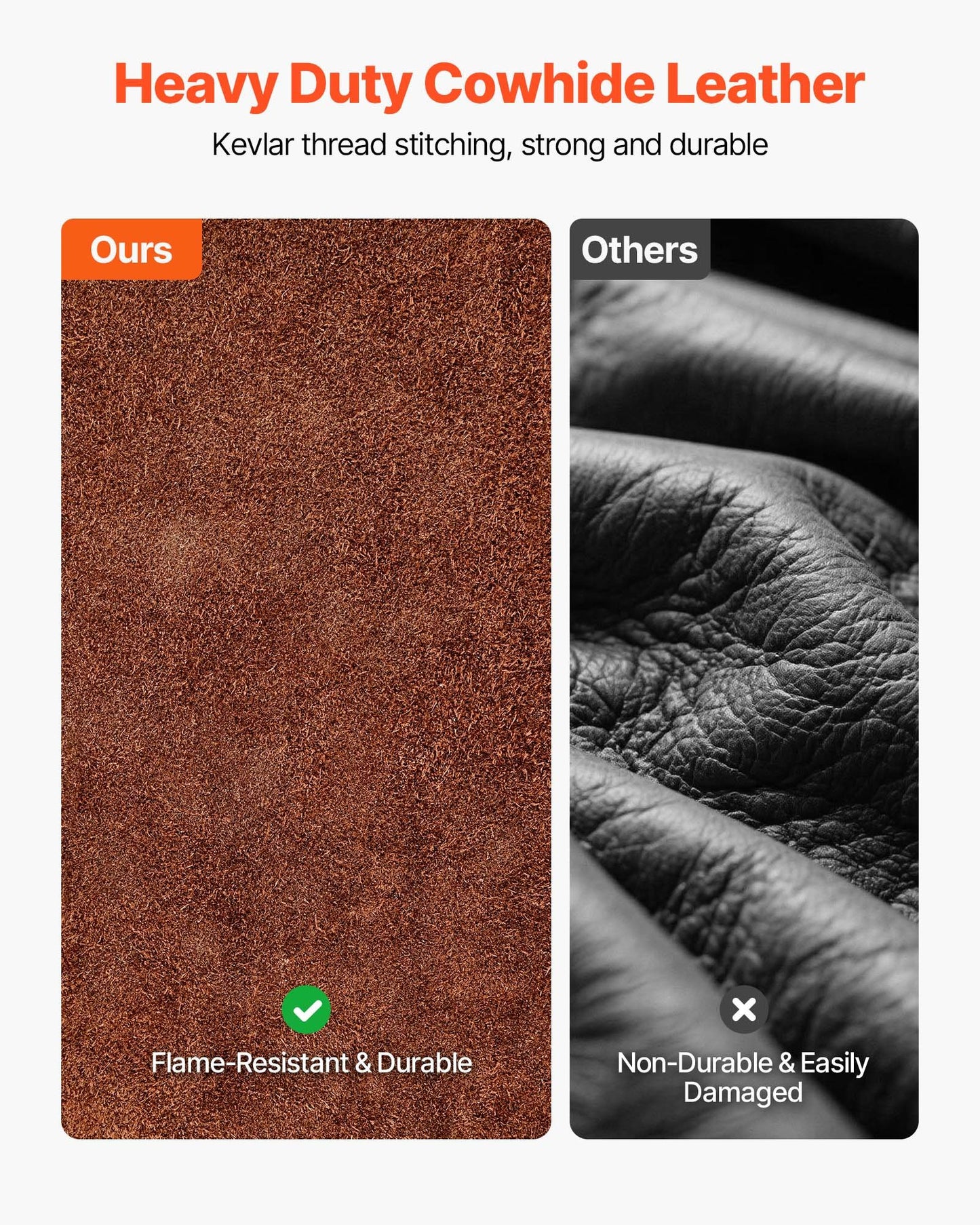 Leather Welding Apron Split Leg, Heavy Duty Cowhide Flame Resistant Welding Pants for Men Women, Heat-Resistant Safety Apron with 3 Pockets for Woodworking, Gardening, Blacksmithing, XL-Size