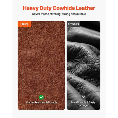 Lädersvetsförkläde Delat ben Kraftigt flamskyddande kohud L-storlek