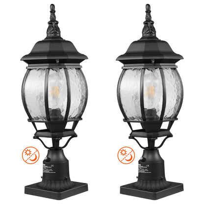 2 st Skymning till gryning utomhus lampstolpe ljusarmatur 530 mm stolpe Pier Mount