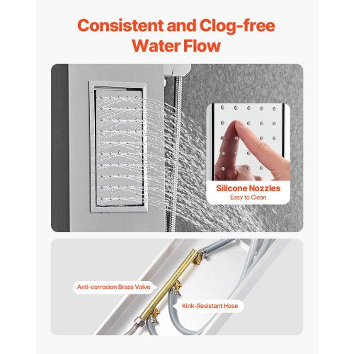 Duschpaneel-Turmsystem Edelstahlsäule Regenkopf Massagedüse