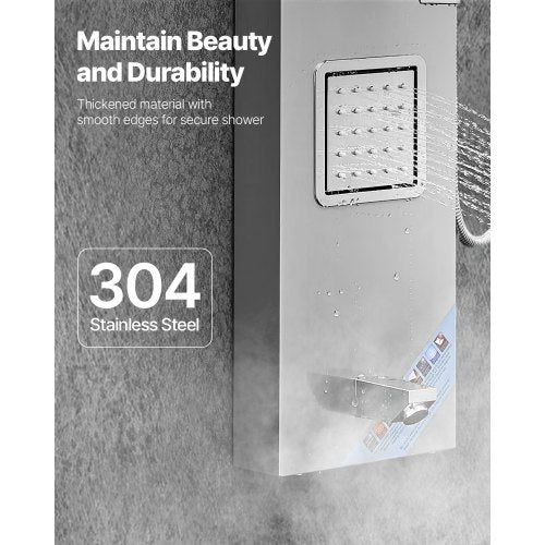 Duschpaneel-Turmsystem Edelstahlsäule Regenkopf Massagedüse