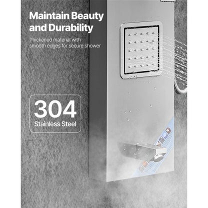 Duschpaneel-Turmsystem Edelstahlsäule Regenkopf Massagedüse