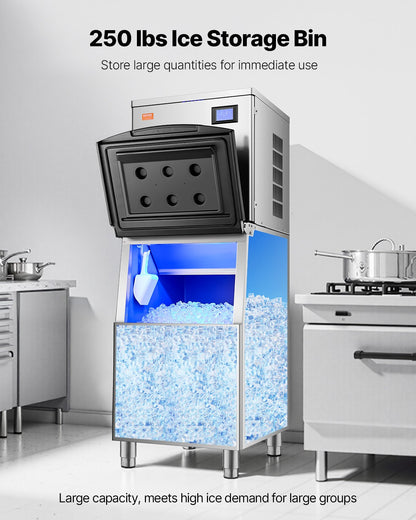 Kommersiell ismaskin förvaringsbehållare 250lbs Kapacitet rostfritt stål isbehållare