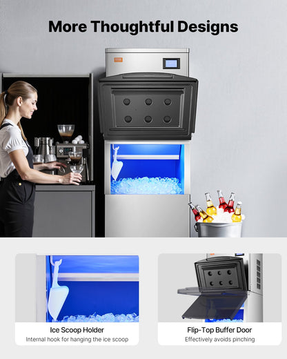 Kommersiell ismaskin förvaringsbehållare 250lbs Kapacitet rostfritt stål isbehållare