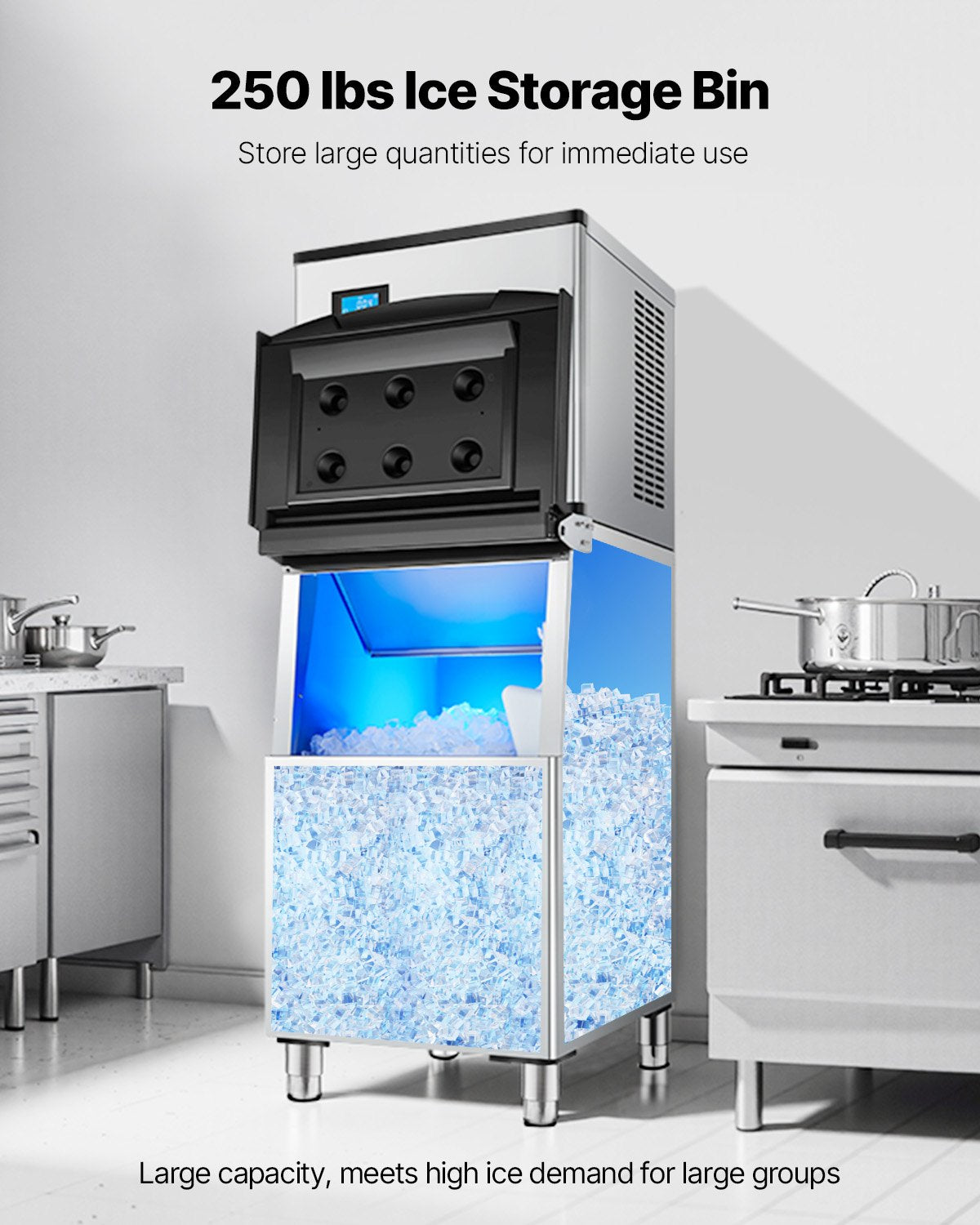 Commercial Ice Maker Storage Bin 250lbs Kapacitet Ice Bin med filter