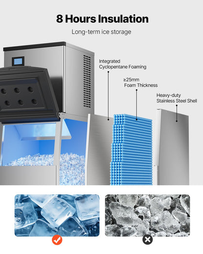 Commercial Ice Maker Storage Bin 250lbs Kapacitet Ice Bin med filter