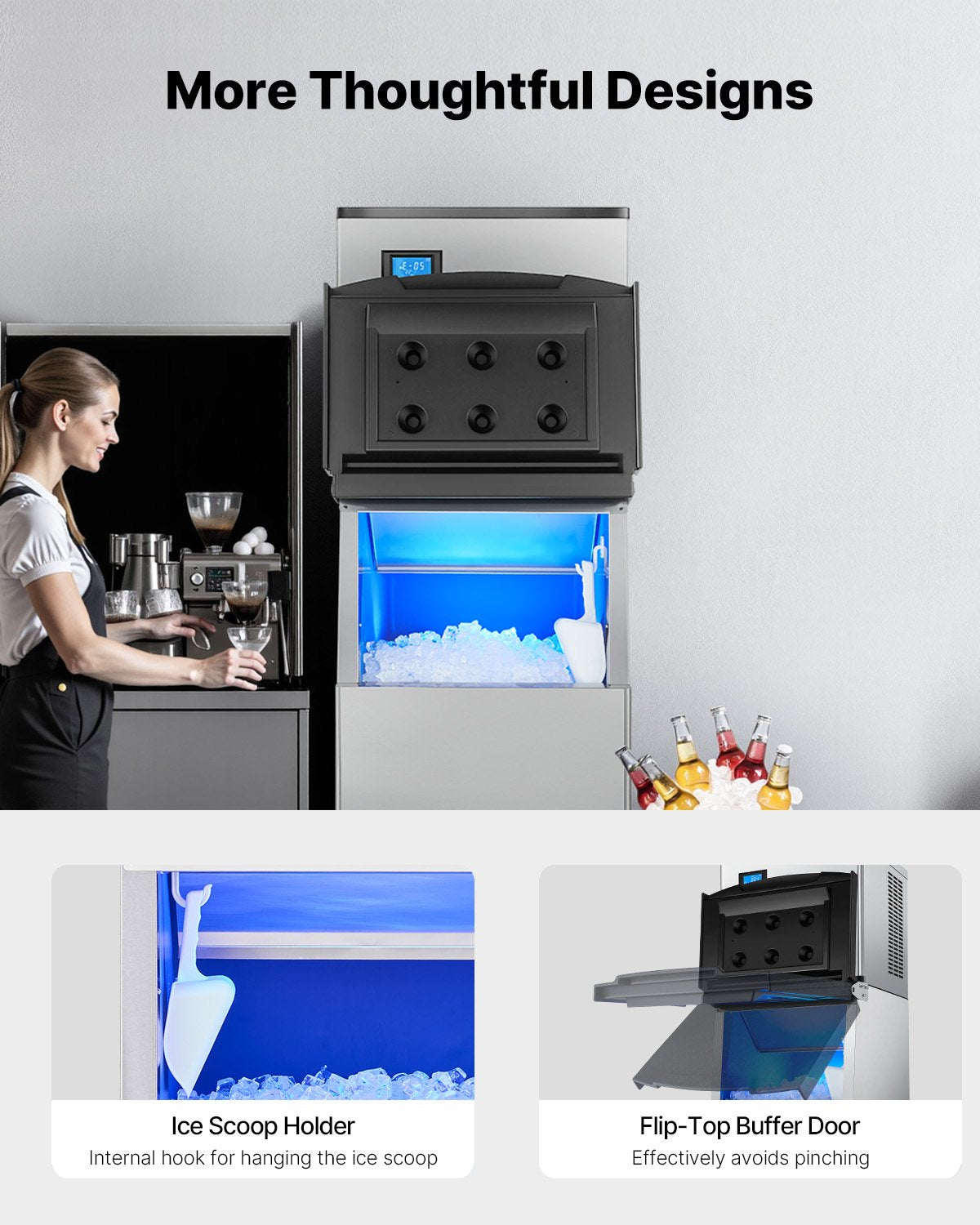 Commercial Ice Maker Storage Bin 250lbs Kapacitet Ice Bin med filter