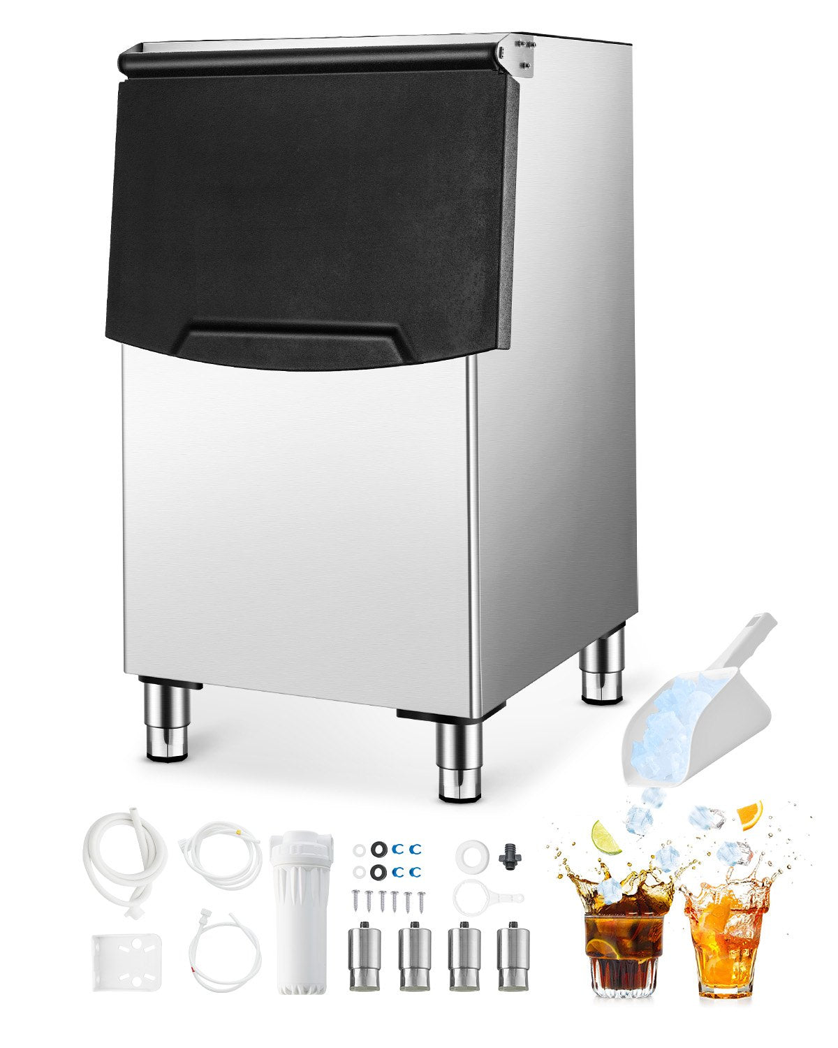 Commercial Ice Maker Storage Bin 250lbs Kapacitet Ice Bin med filter