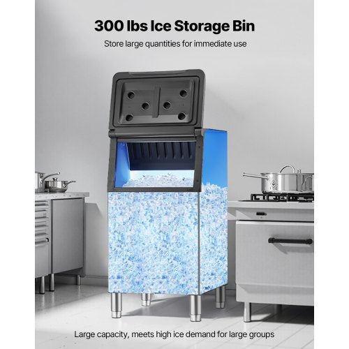 Commercial ice machine storage bin, 136kg capacity, business ice storage bin