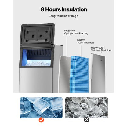 Commercial ice machine storage bin, 136kg capacity, business ice storage bin