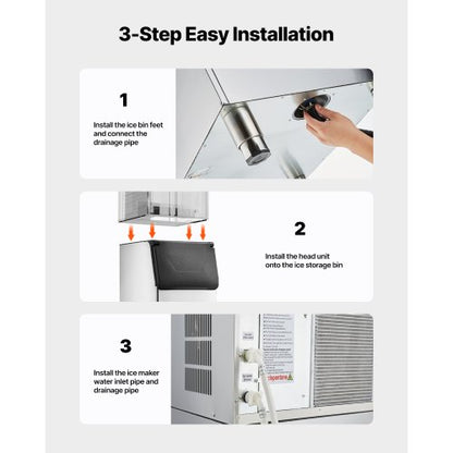 Commercial ice machine storage bin, 136kg capacity, business ice storage bin