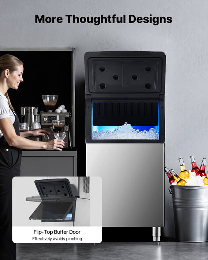 Commercial Ice Maker Storage Bin, 300 LBS Capacity Ice-Bin, Commercial Ice Storage Bin with Adjustable Anti-slip Rubber Feet, Suitable for Restaurant Hotel and Beverage Shops