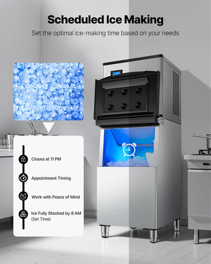 Kommersiell ismaskin 300 lbs/24 h Självrengörande ismaskin - Endast huvud