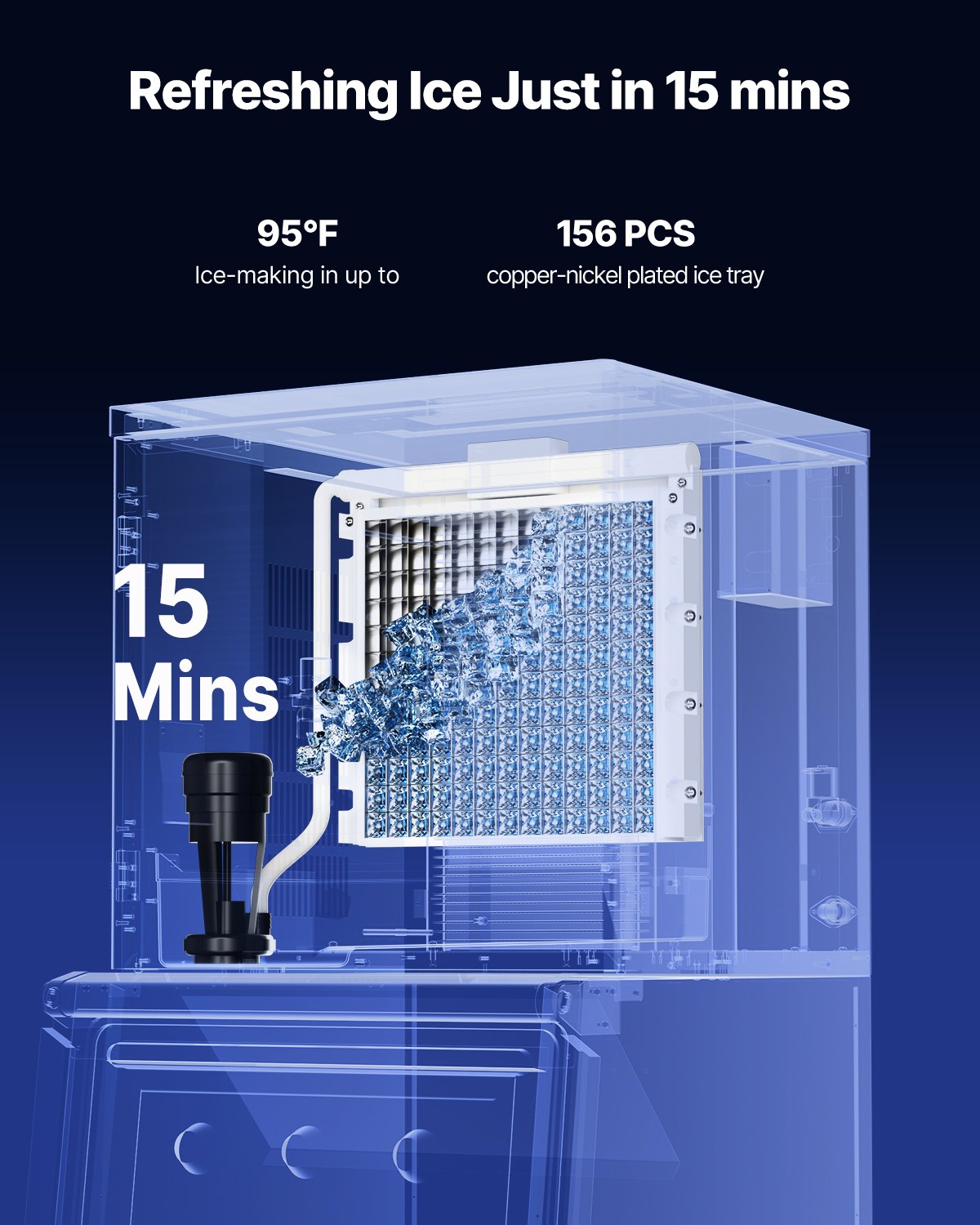 Gewerbliche Eismaschine, 360 lbs/Tag, selbstreinigende Eismaschine – nur Kopf
