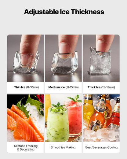 Gewerbliche Eismaschine, 400 lbs/Tag, selbstreinigende Eismaschine – nur Kopf