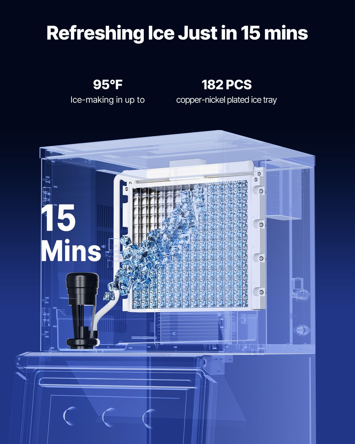 Gewerbliche Eismaschine, 204 kg/Tag, selbstreinigende Eismaschine – nur Kopf