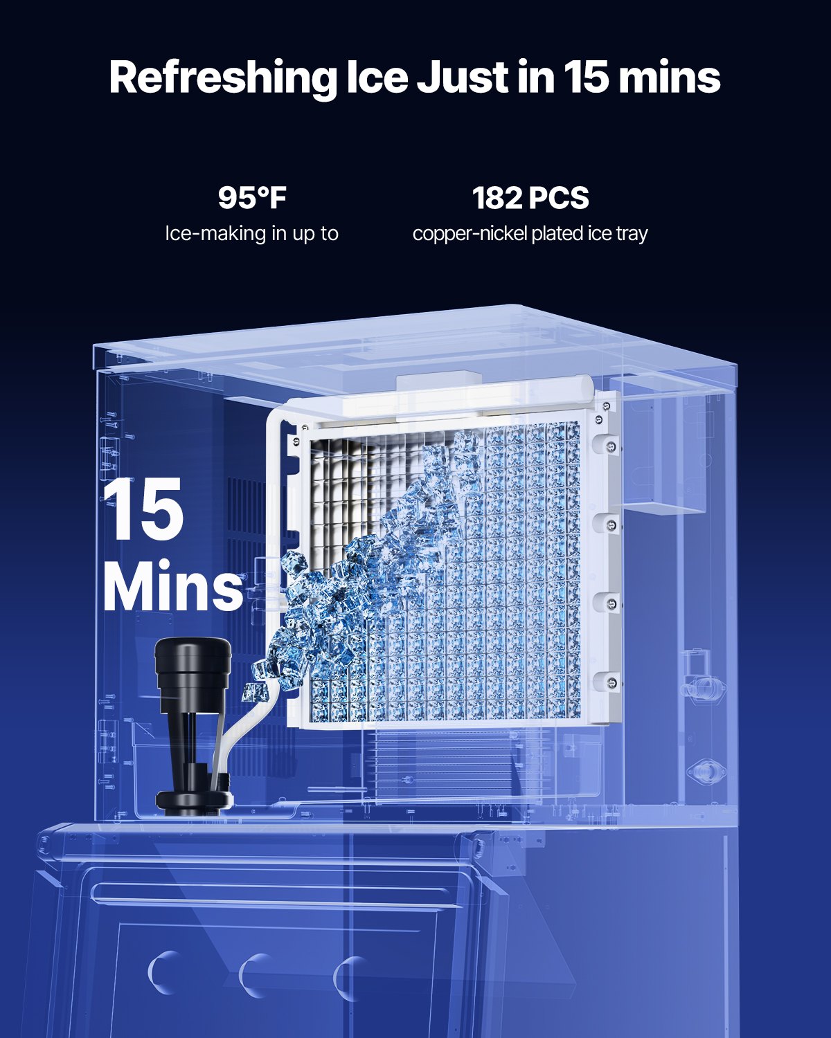 Kommersiell ismaskin 500 lbs/24 h Självrengörande ismaskin - Endast huvud