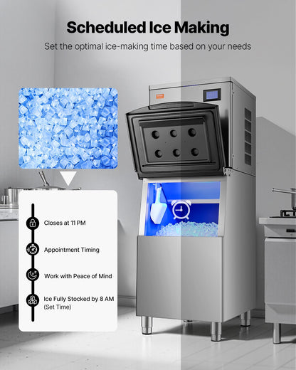 Kommersiell ismaskin 550 lbs/dag självrengörande ismaskin - Endast huvud