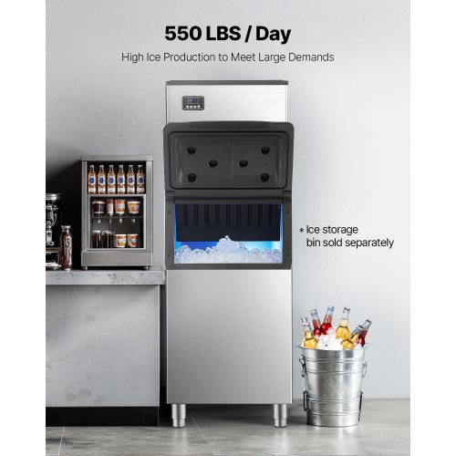 Commercial Ice Machine - Self-cleaning ice machine with a capacity of 550 lbs/day