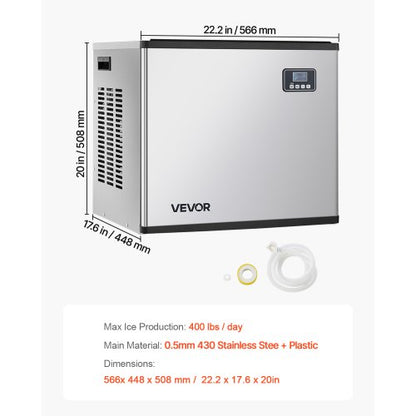 Commercial ice machine - Self-cleaning ice machine with a capacity of 180 kg/day