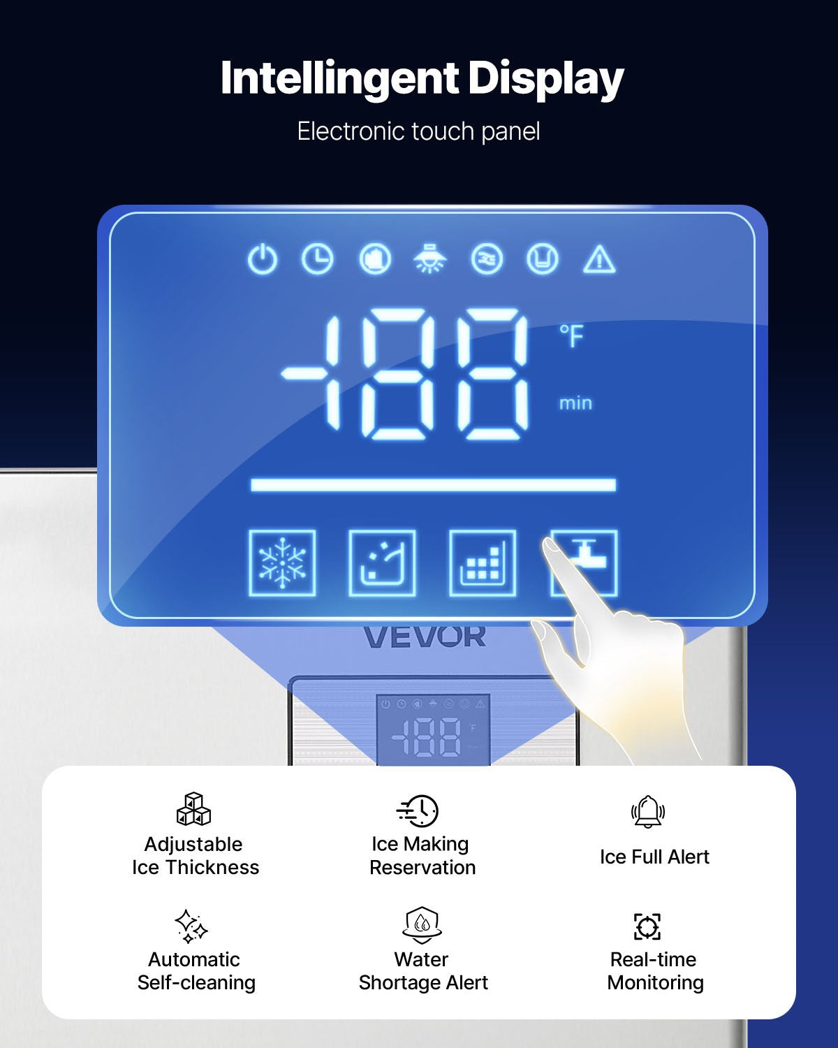 Commercial Ice Maker Machine - Head, 550 Lbs/Day Stainless Steel Ice Machine with Scheduled Ice-Making, Self-Cleaning, Adjustable Thickness, Ideal for Restaurant Bar Cafe Hotel - Head Only