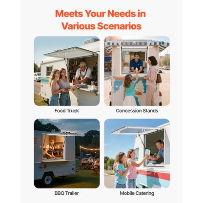 92x92 cm serving system for food carts, awning