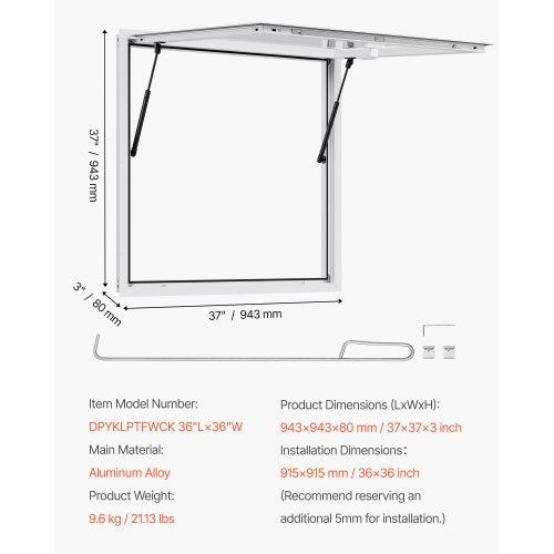 92x92 cm serving system for food carts, awning