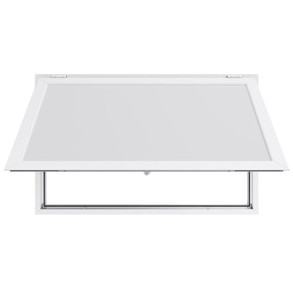 Concession Window 53x33 in, Aluminum Alloy Frame Service Window for Food Truck, Up to 85 Degrees Stand Serving Window with Awning Door and Drag Hook, Rainwater Resistant for Concession Trailers
