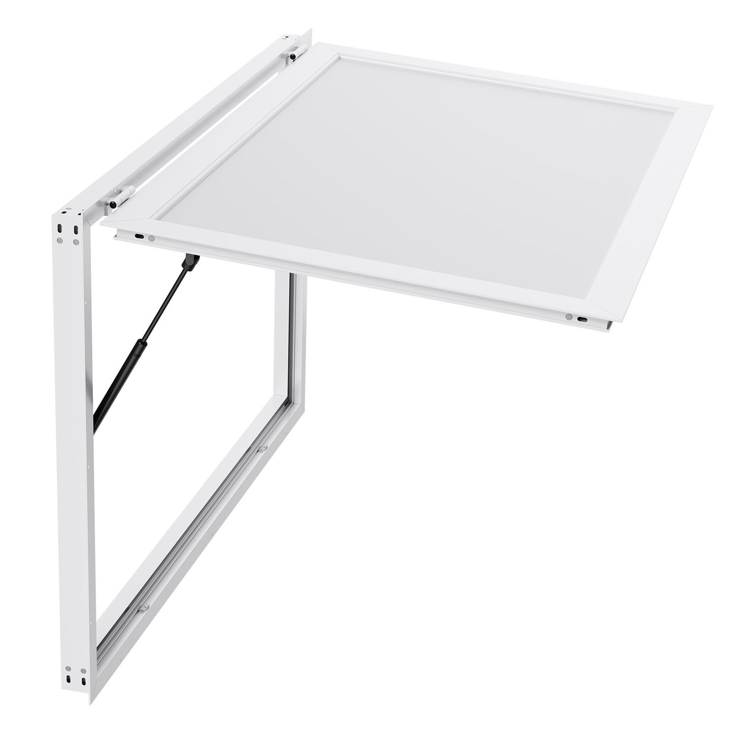 Concession Window 53x33 in, Aluminum Alloy Frame Service Window for Food Truck, Up to 85 Degrees Stand Serving Window with Awning Door and Drag Hook, Rainwater Resistant for Concession Trailers