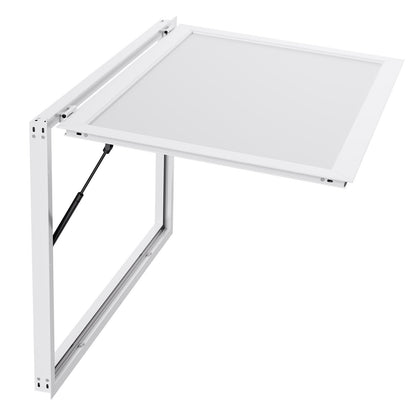 Concession Window 53x33 in, Aluminum Alloy Frame Service Window for Food Truck, Up to 85 Degrees Stand Serving Window with Awning Door and Drag Hook, Rainwater Resistant for Concession Trailers