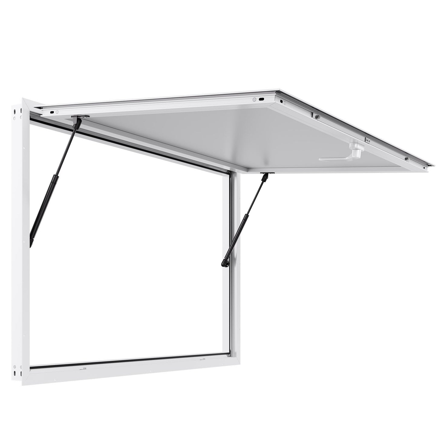 Concession Window 53x33 in, Aluminum Alloy Frame Service Window for Food Truck, Up to 85 Degrees Stand Serving Window with Awning Door and Drag Hook, Rainwater Resistant for Concession Trailers