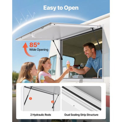 152x92 cm Servierkiosk für Imbisswagen, Markise