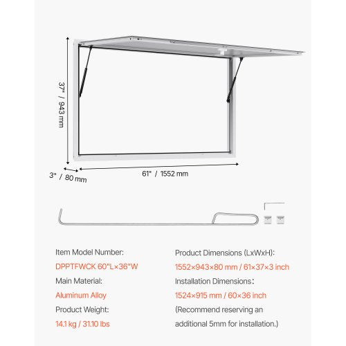 152x92 cm Servierkiosk für Imbisswagen, Markise