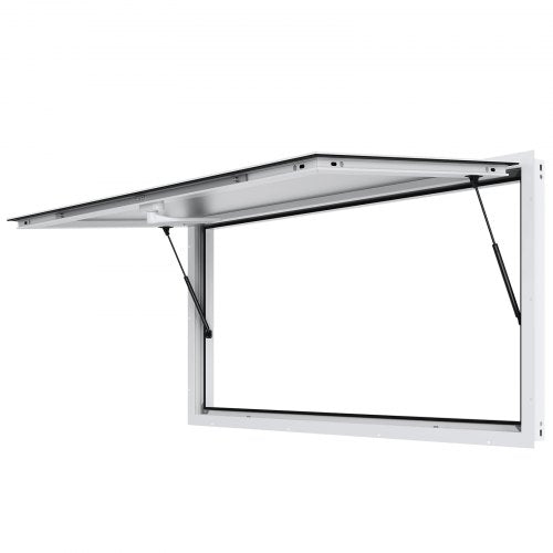 Concession Window 74"x40", Aluminum Alloy Food Truck Service Window with Awning Door & Drag Hook, Up to 85 Degrees Stand Serving Window for Food Trucks Concession Trailers, Glass Not Included