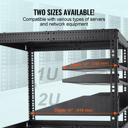 2 STÜCKE 1U Server Rack Regal 10 "/254mm Tiefe Belüfteten Rack Montieren Regal Fach