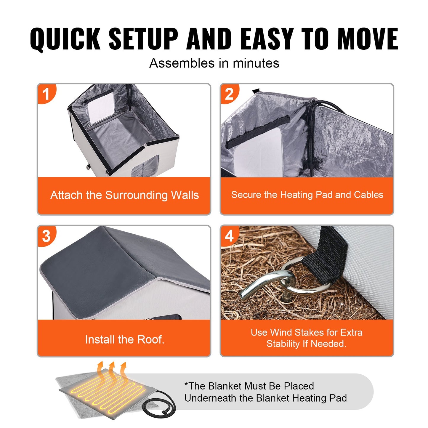 Beheiztes Katzenhaus, faltbarer Katzenunterstand mit beheizter Unterlage, grauer Handschuh