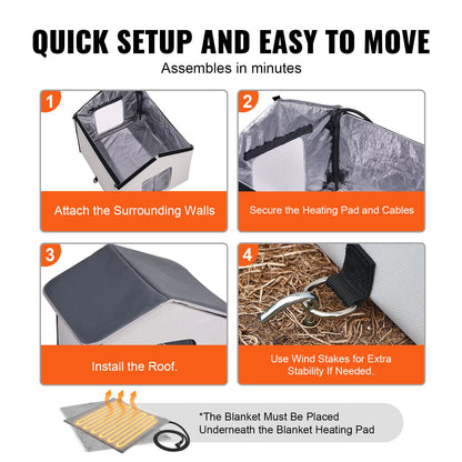 Beheiztes Katzenhaus, faltbarer Katzenunterstand mit beheizter Unterlage, grauer Handschuh