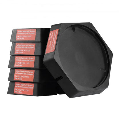RV Leveling Pads, 9 Inch Round Landing Feet, Permanent Attached Jack Stabilizers, Rubber Jack Pads, 5000 lbs Capacity per RV Jack Pad, 5th Wheels, Travel Trailers, Class A/C Motorhomes (6-Pack)