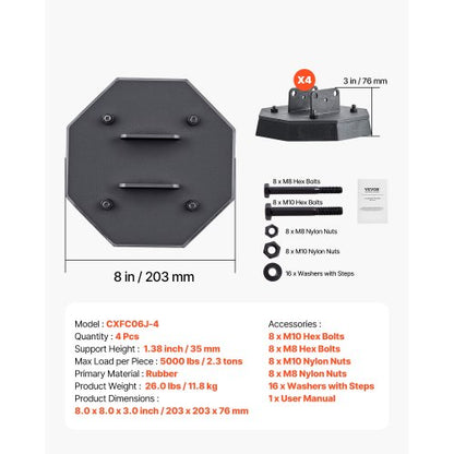 RV Leveling Pads 5000 lbs 4 st Gummi Trailer Jack Pads Scissor Jack Fötter |  EU
