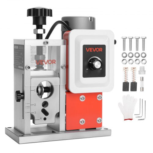Electric Wire Stripping Machine, 0.06-1.57 in, 400W Automatic Motorized Cable Stripper, 9.84 IPS (15 m/min) Wire Peeler with Blades, V-Shaped Rollers, Cooling Fan, for Scrap Copper Recycling