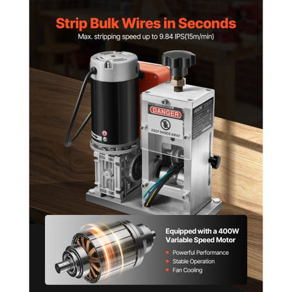 Elektrische automatische Kabelabisoliermaschine, 0,06-1,57 Zoll, 400-W-Motor | EU