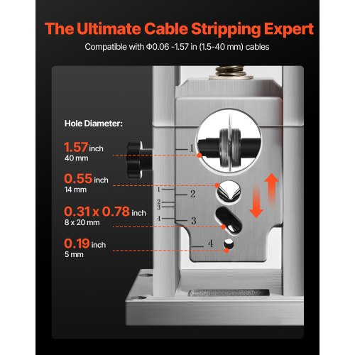 Elektrische automatische Kabelabisoliermaschine, 0,06-1,57 Zoll, 400-W-Motor | EU