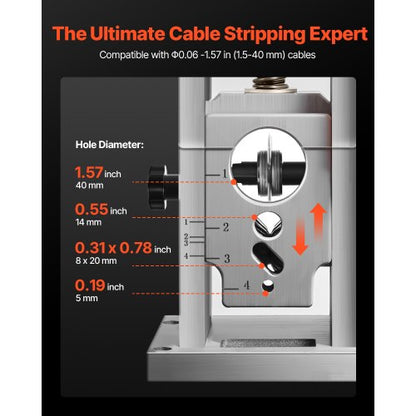 Elektrische automatische Kabelabisoliermaschine, 0,06-1,57 Zoll, 400-W-Motor | EU