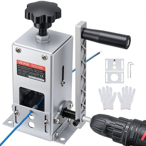 Manual Wire Stripper Machine, 0.06-1.18 in, Copper Cable Stripper Tool, Hand Crank or Drill Powered Modes, Heavy-Duty Q235 Frame Wire Stripping Machine, Easy to Use, for Scrap Copper Recycling