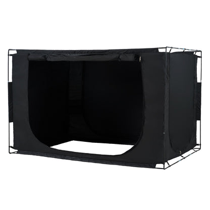 3-türiges Bettzelt Atmungsaktives Zelt 70 % Verdunkelung mit 0,37 Zoll Faserstangen