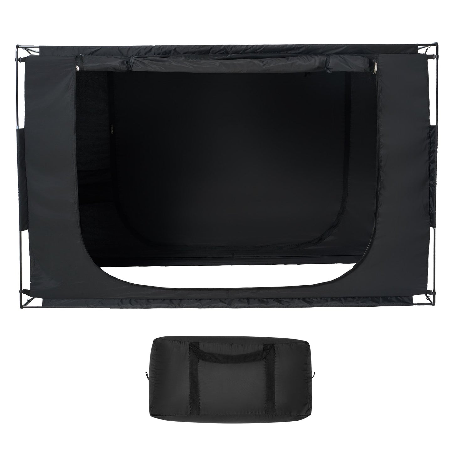 3-türiges Bettzelt Atmungsaktives Zelt 70 % Verdunkelung mit 0,37 Zoll Faserstangen