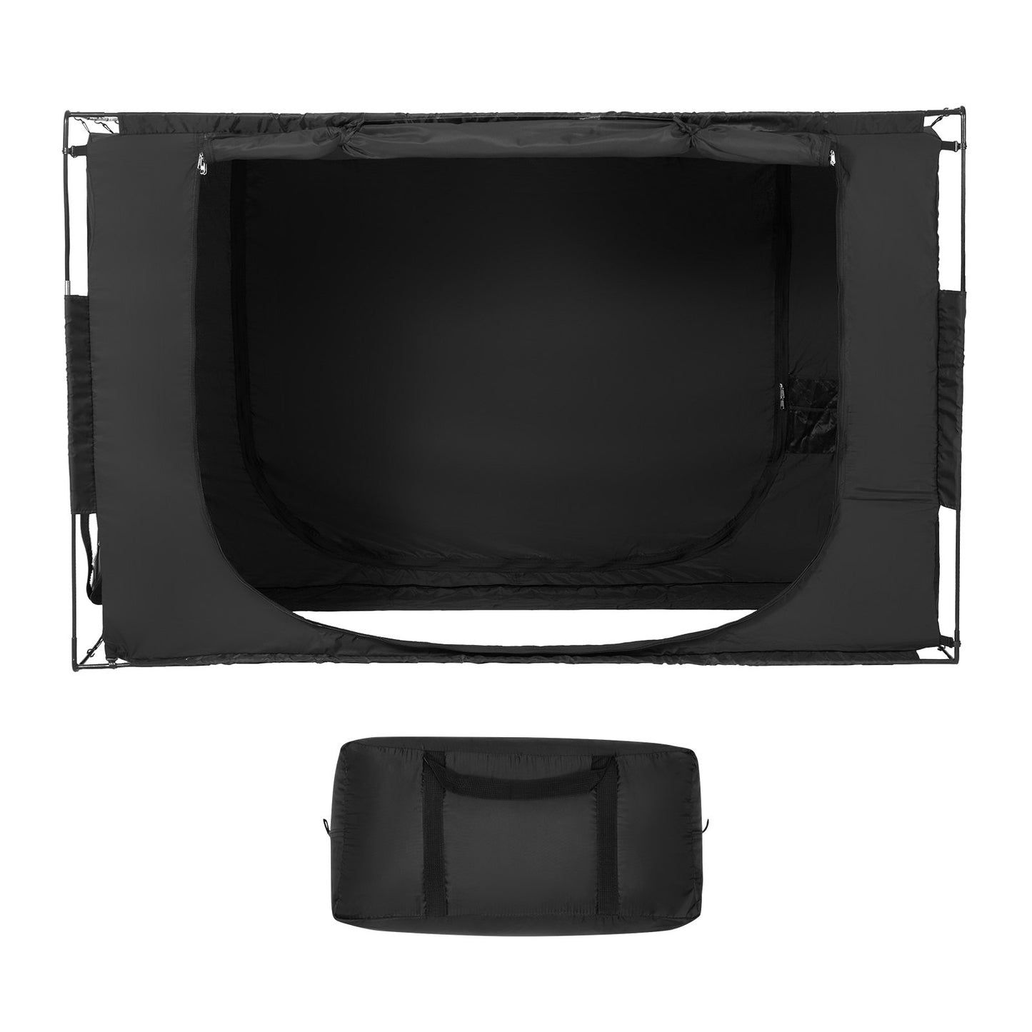 3-türiges Bettzelt Atmungsaktives Zelt 70 % Verdunkelung mit 0,37 Zoll Faserstangen