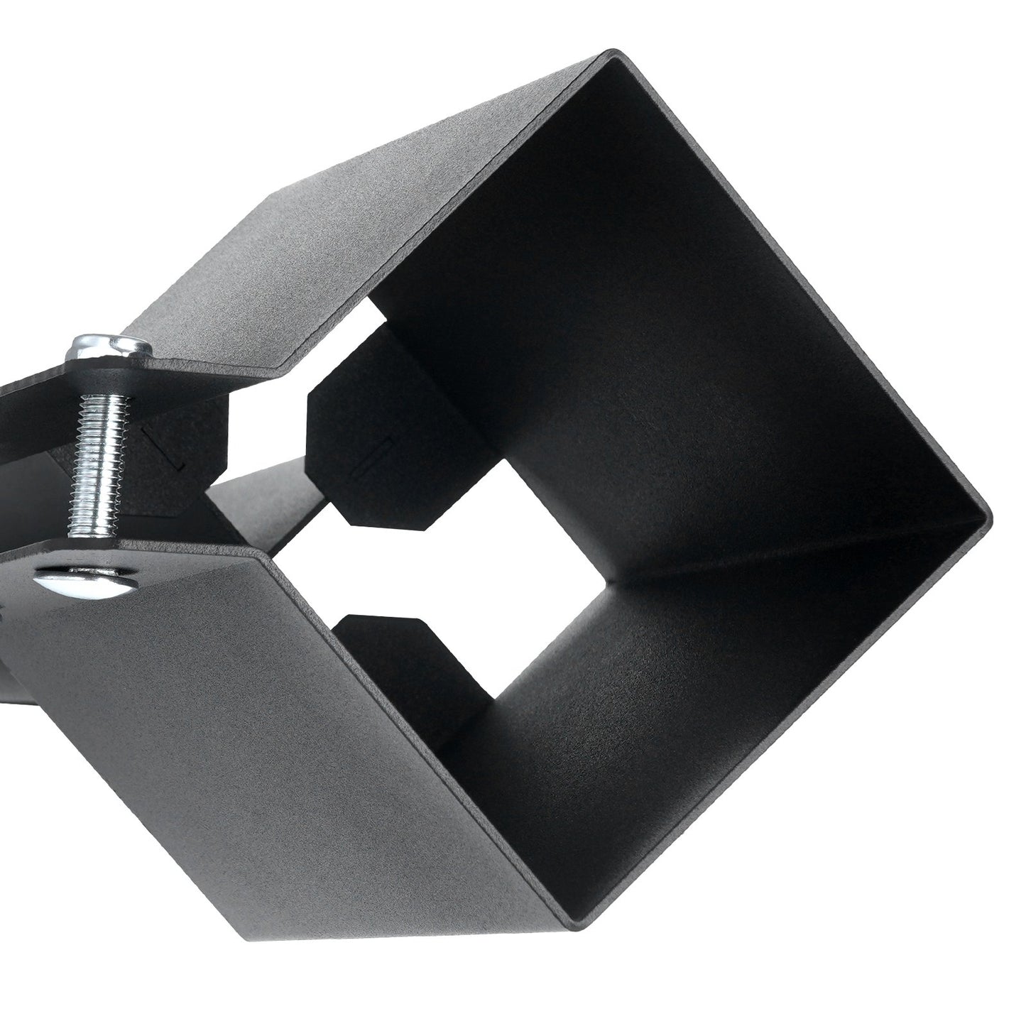 Staketstolpe Ankare Ground Spike, 6-pack 24 x 4 x 4 tum Ytterdiameter (Inre diameter 3,5 x3,5 tum), metall svart pulverlackerad stolpstake mark, för brevlådedäck trädgårdsräcke