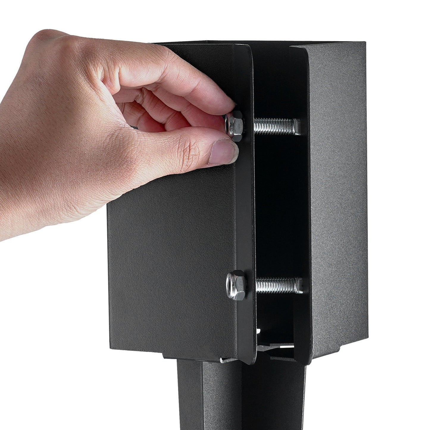 Erdspieß für Zaunpfosten, 8er-Pack, 91,4 x 10,2 x 10,2 cm Außendurchmesser (Innendurchmesser 8,9 x 8,9 cm), schwarz pulverbeschichteter Erdspieß aus Metall, für Briefkasten, Terrassen, Gartengeländer