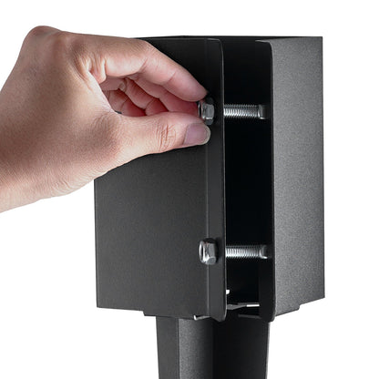 Erdspieß für Zaunpfosten, 8er-Pack, 91,4 x 10,2 x 10,2 cm Außendurchmesser (Innendurchmesser 8,9 x 8,9 cm), schwarz pulverbeschichteter Erdspieß aus Metall, für Briefkasten, Terrassen, Gartengeländer